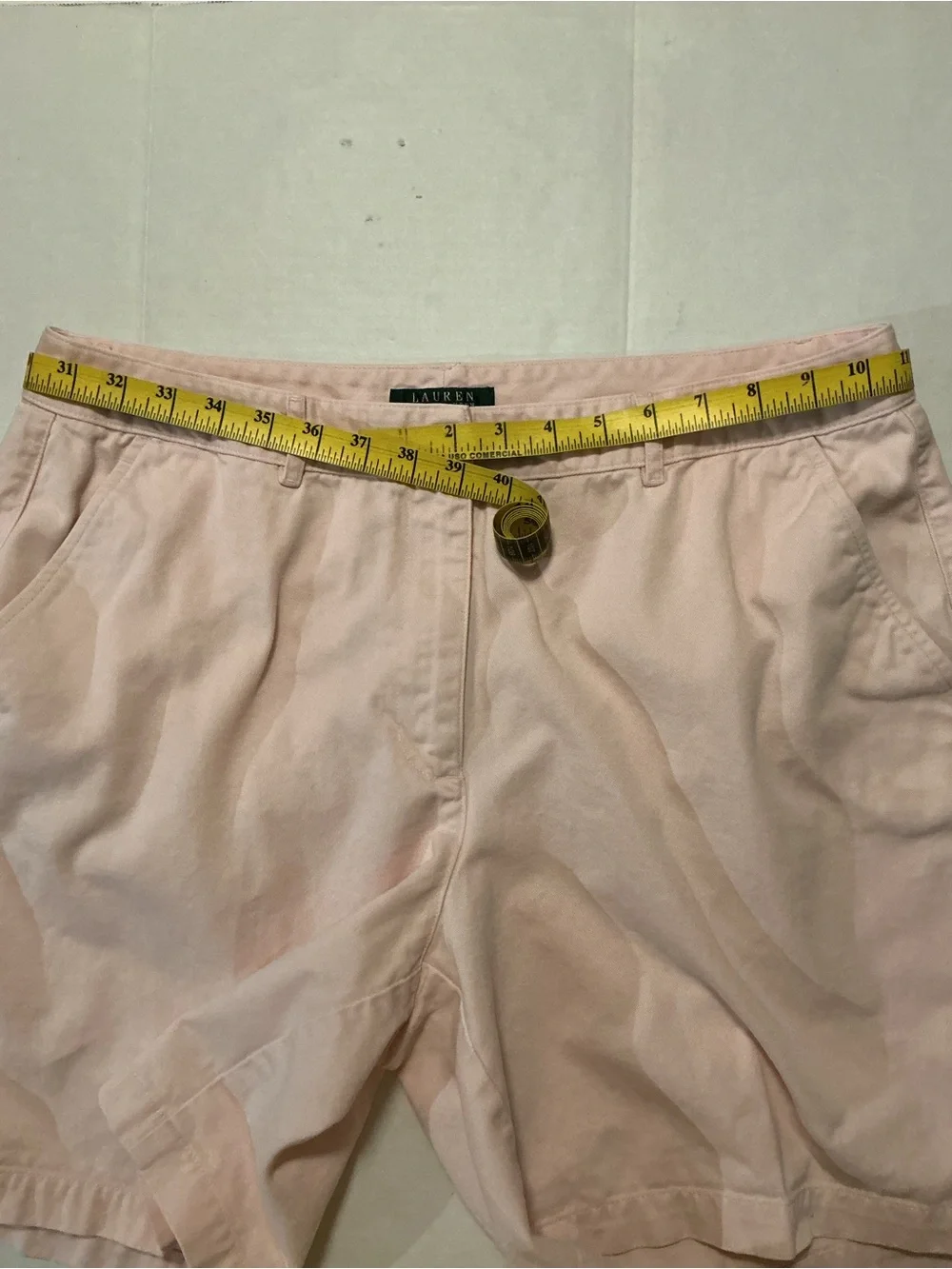 Lauren Ralph Lauren Women’s Twill Chino Shorts Light Pink High-Rise
